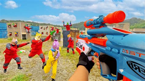 Nerf War Amusement Park Battle 20 Nerf First Person Shooter Youtube