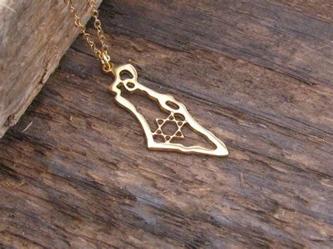 Israel Necklace, Israel Map Necklace, Israel Pendant, Jewish Jewelry ...