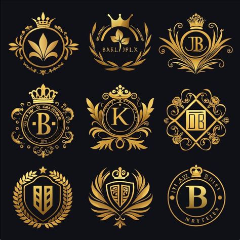 Premium Vector Luxury Logo Design Collection Golden Emblems With