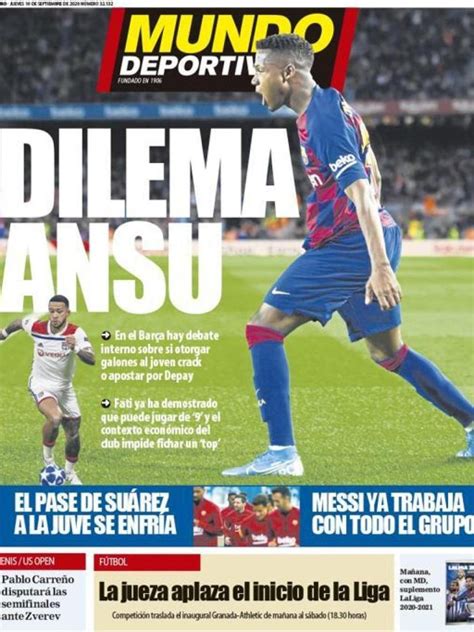 La Portada Del Diario Mundo Deportivo 10 09 2020