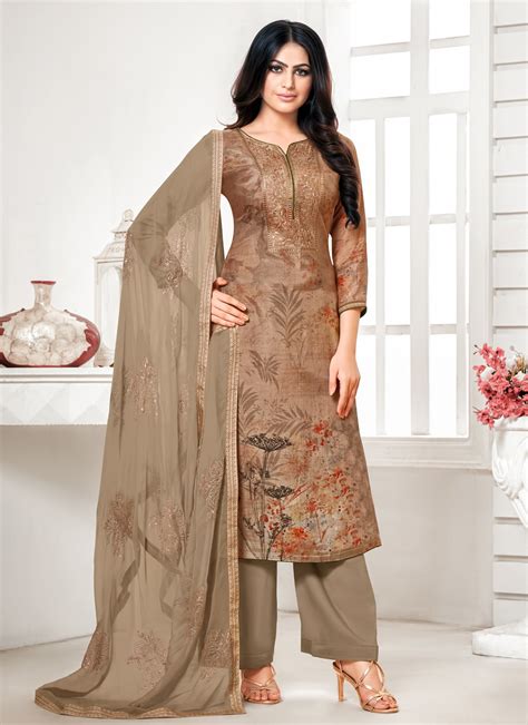 Cotton Silk Designer Palazzo Suit Buy Online