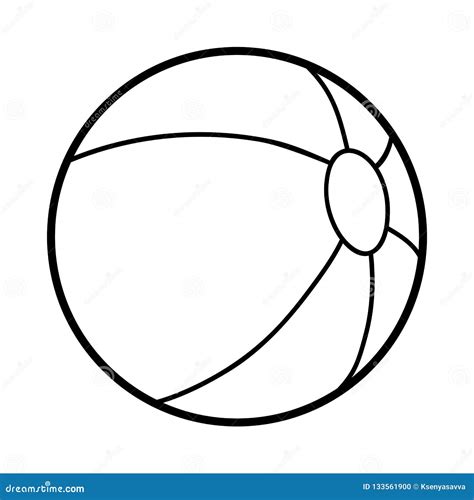 Coloring Book Beach Ball Stock Vector Illustration Of Printable