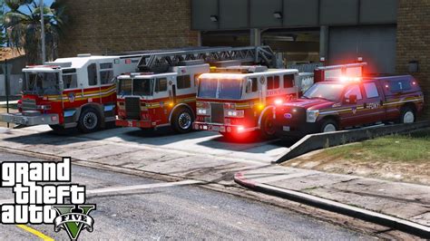 GTA 5 Play As A Firefighter Mod 44 FDNY Style Engine Ladder