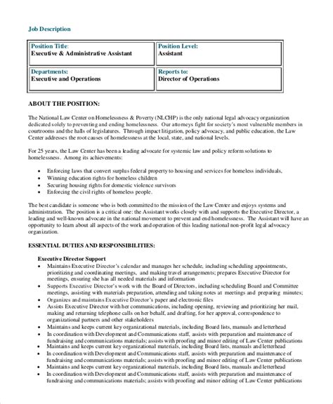 FREE 8 Sample Executive Assistant Job Description Templates In PDF