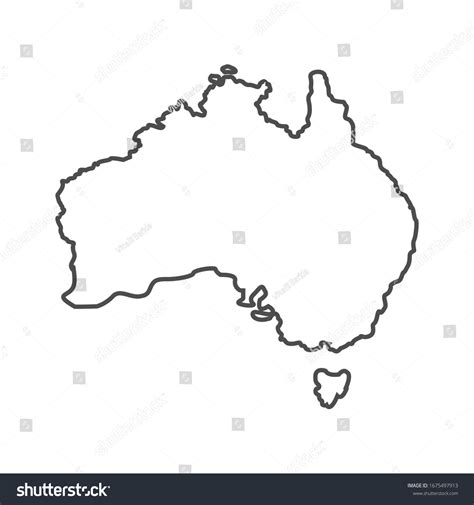 Australia Outline World Map Vector Illustration Stock Vector (Royalty ...