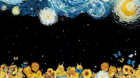 starry night black desktop wallpaper