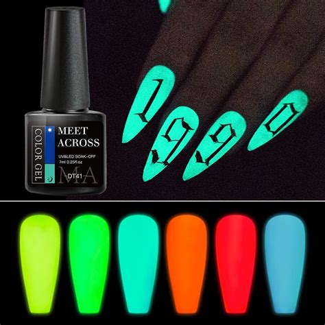 Meet Across 7ml Luminous Gel Nail Polish Glow In Dark Fluorescent Neon