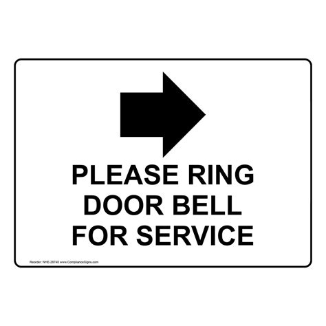 Wayfinding Information Sign Please Ring Door Bell For Service