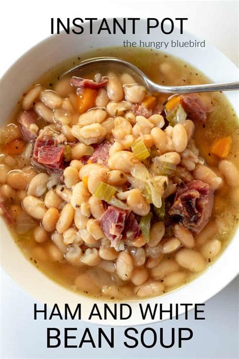 Instant Pot Ham And White Bean Soup No Presoaking Dry Beans