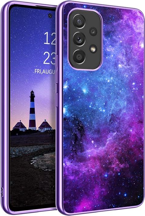 Guagua Case For Samsung Galaxy A53 5g Glow In The Dark Noctilucent Luminous Cover Space Nebula