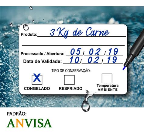 Etiqueta Bopp Data Validade 60x40 Comida Congelada Anvisa Az R 129