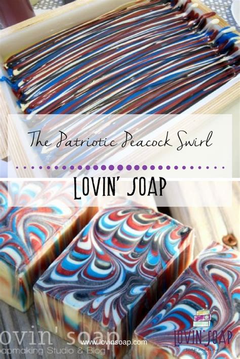 The Patriotic Peacock Swirl Handmade Soap Diy Homemade Soap Recipes