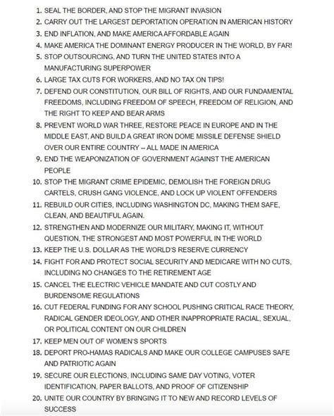 Read The Trump Inspired Republican Party 2024 Platform Document