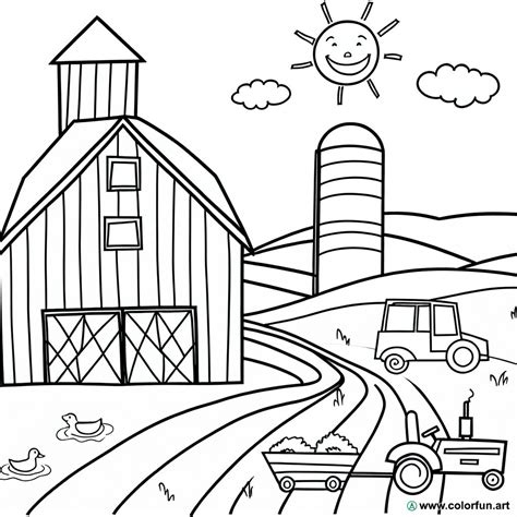 Coloriage D Une Ferme Agricole T L Charger Ou Imprimer Gratuitement