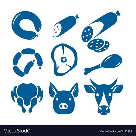 Meat food signs Royalty Free Vector Image - VectorStock