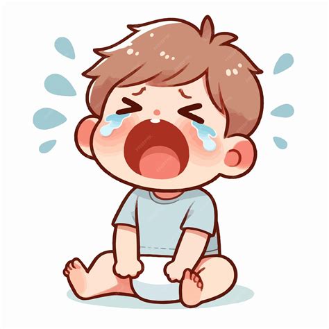 premium vector cartoon illustration  cute baby boy crying