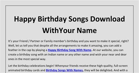 Happy birthday songs download with your name.pdf | DocDroid