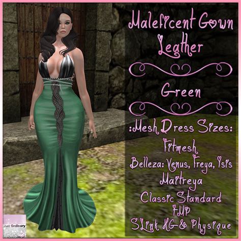 Second Life Marketplace - Maleficent Gown Leather Green