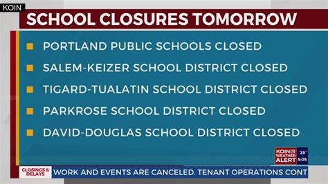 School Closures Tuesday Due To Oregon Storm Youtube