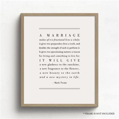 A Marriage Poem Mark Twain Poem Marriage Quote T For Bride And Groom Anniversary T