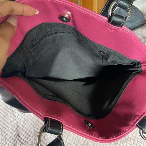 Y K Shoulder Purse Hot Pink Black Letter Leather Depop