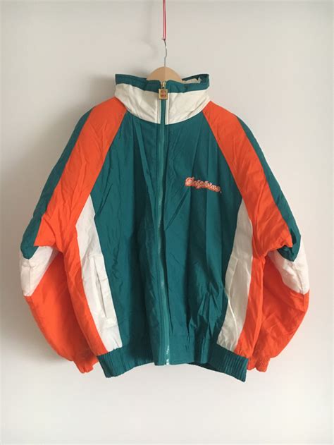 Vintage Nfl Miami Dolphins Puffer Jacket L Etsy