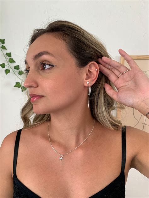 Piercing fake zircônia e bolinha em Prata 925 Ohanna Pratas