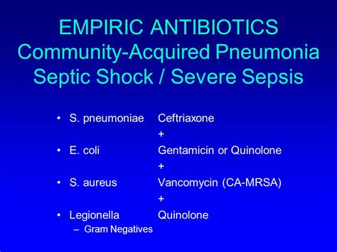 Community Acquired Pneumonia Antibiotic Guidelines