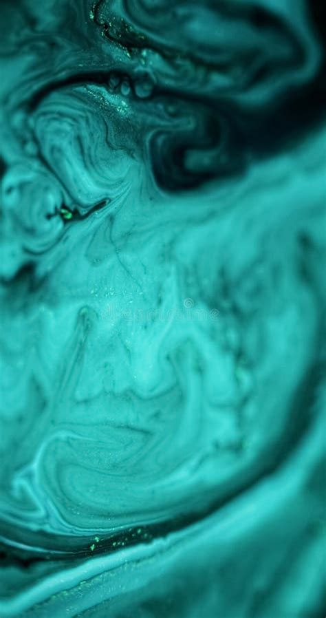 Ink Splash Shimmering Fluid Cyan Blue Black Mix Stock Image Image Of