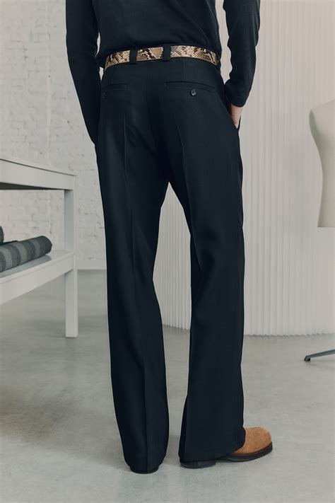 Wool-blend bootcut trousers - Black - Men | H&M GB