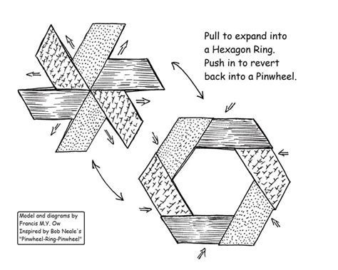 Francis Ow S Origami Diagrams Expandable Pinwheel To Hexagonal Ring