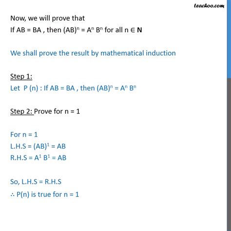 Question 4 If AB BA Then Prove By Induction That ABn BnA