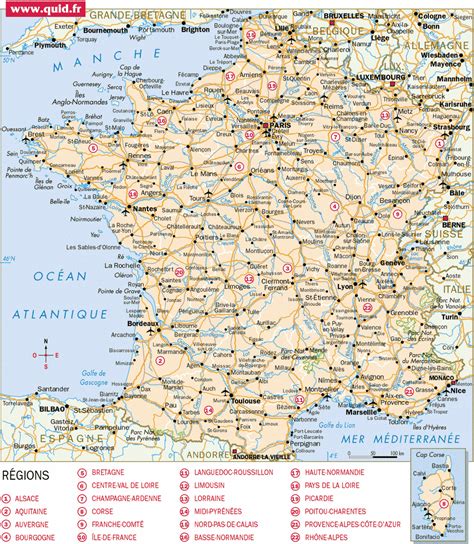 Carte De France Détaillée ≡ Voyage Carte Plan