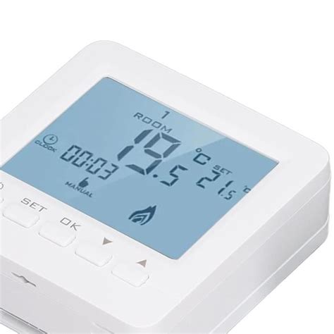 Thermostat de chauffage électrique programmable sans fil Cikonielf