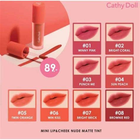 Jual Cathy Doll Mini Lip And Cheek Nude Matte Tint Win Metawin Tine 2gether The Series Bright