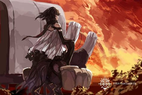 Swd3e2 Anime Girls Pixiv Fantasia Paradise Pffk Black Hair