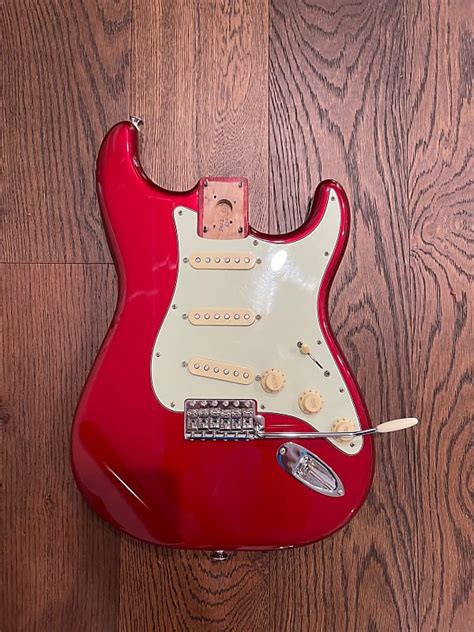 Fender Stratocaster Bodyloaded Pickguard Candy Apple Red Reverb