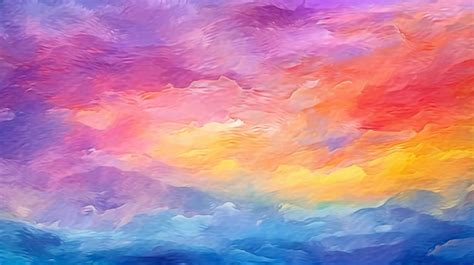 Premium AI Image | Colorful watercolor background with painted sunset ...