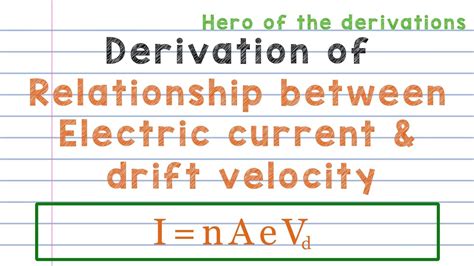 Derivation Of Relationship Between Electric Current And Drift Velocity • Hero Of The Derivations