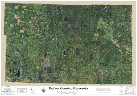 Becker County Minnesota 2020 Aerial Wall Map | Mapping Solutions