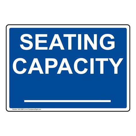 Seating Capacity Sign Nhe 26913