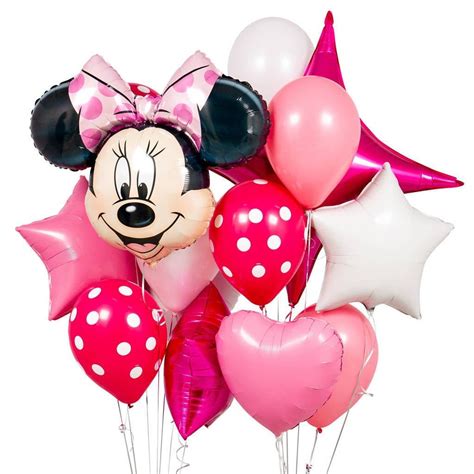 Minnie Mouse Balloon Bouquet Pk Of 14 Birthday Party Club House Birthday Celebrati Mickey