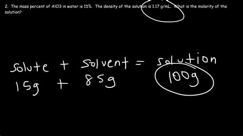 How To Calculate Molarity Given Mass Percent Density Molality