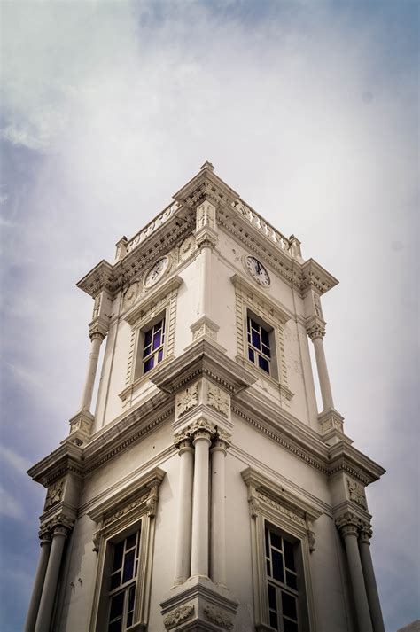 X Wallpaper White Concrete Tower Clock Peakpx