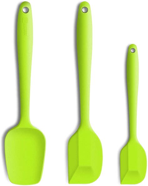 Silicone Spatula 3 Piece Set Ergonomic Handle High Heat Resistant