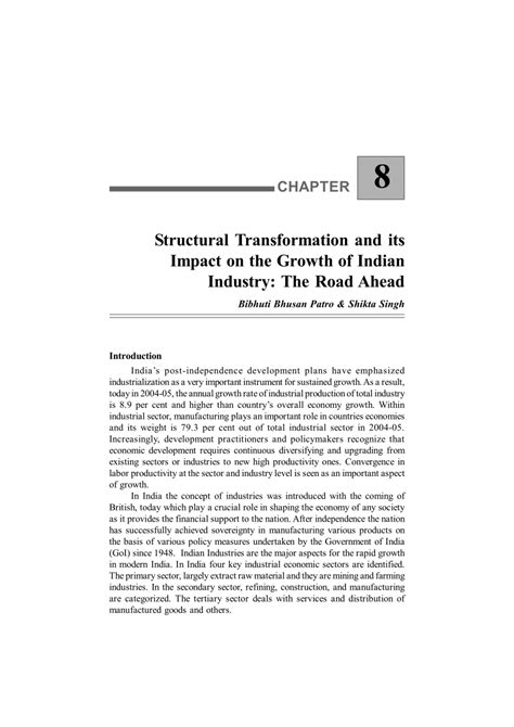 Pdf Structural Transformation And Its Impact On The Growth Of Indian