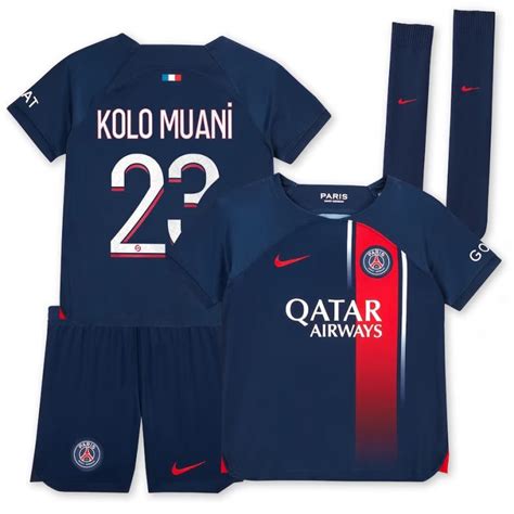 Maillot Kit Enfant Psg Domicile Kolo Muani Foot Soccer Pro