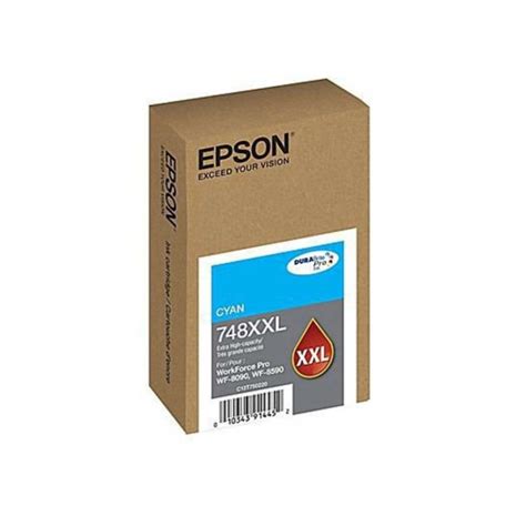 CARTUCHO DE TINTA ORIGINAL EPSON T748 XXL WF 6090 6590 WORKFORCE CIAN