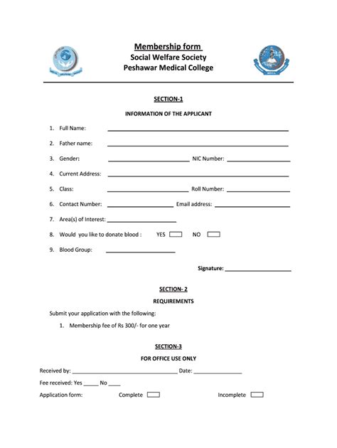 Welfare Membership Form Fill Out Sign Online DocHub