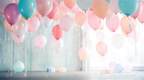 Premium Photo Colorful Balloons Floating In The Air Inside A Room At